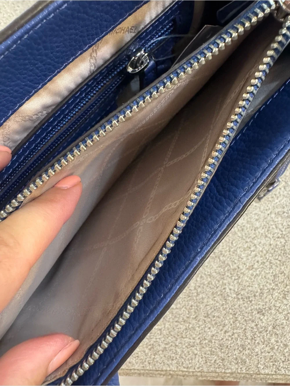 Michael Kors Blue and White Striped tote bag